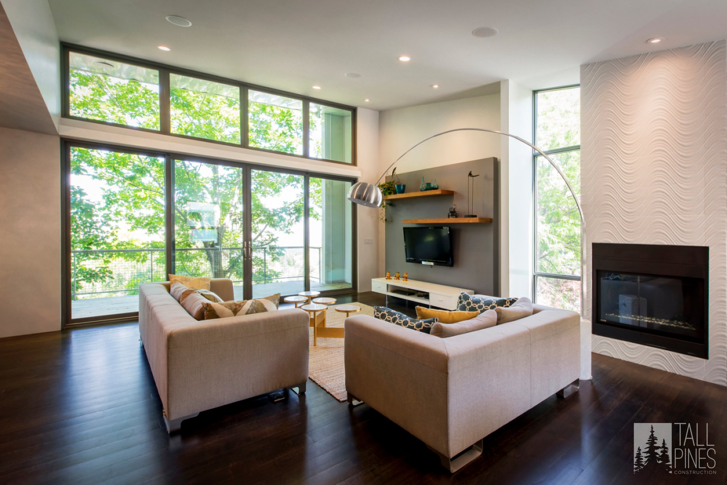 Inviting living room with a mountain view