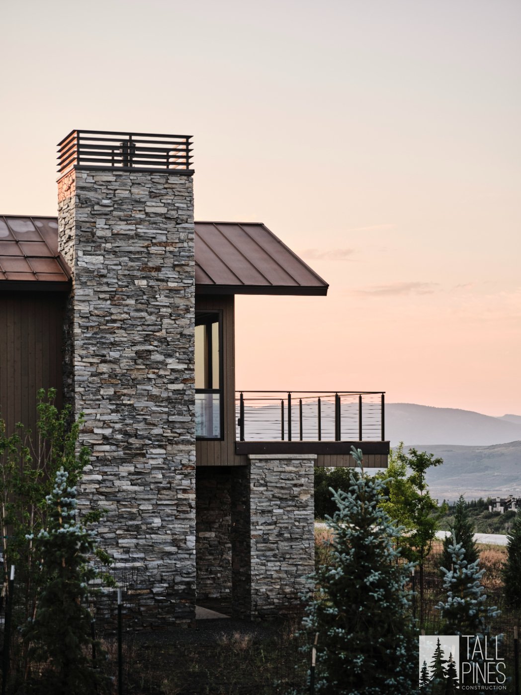 Exterior Side View Mountain Home In Park City With Deck, Built By A Park City Custom Home Builder.