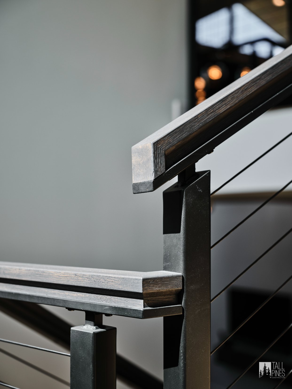 Up Close View Of Staircase Railing, Built By A Park City Custom Home Builder.