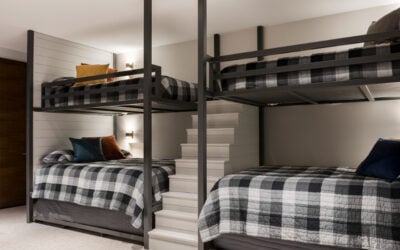 We love working with clients to develop custom bedroom ideas, and many of our mountain modern homes now include bunk rooms because they sleep multiple people, are fun for sleepovers, and make the most of square footage.