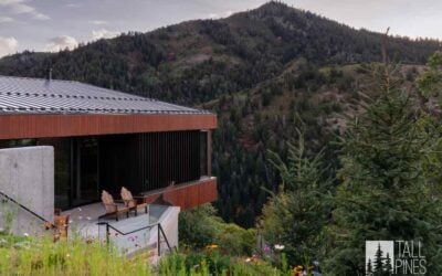 Contemporary mountain home overlooking a scenic Park City hillside, blending modern architecture with the surrounding landscape.